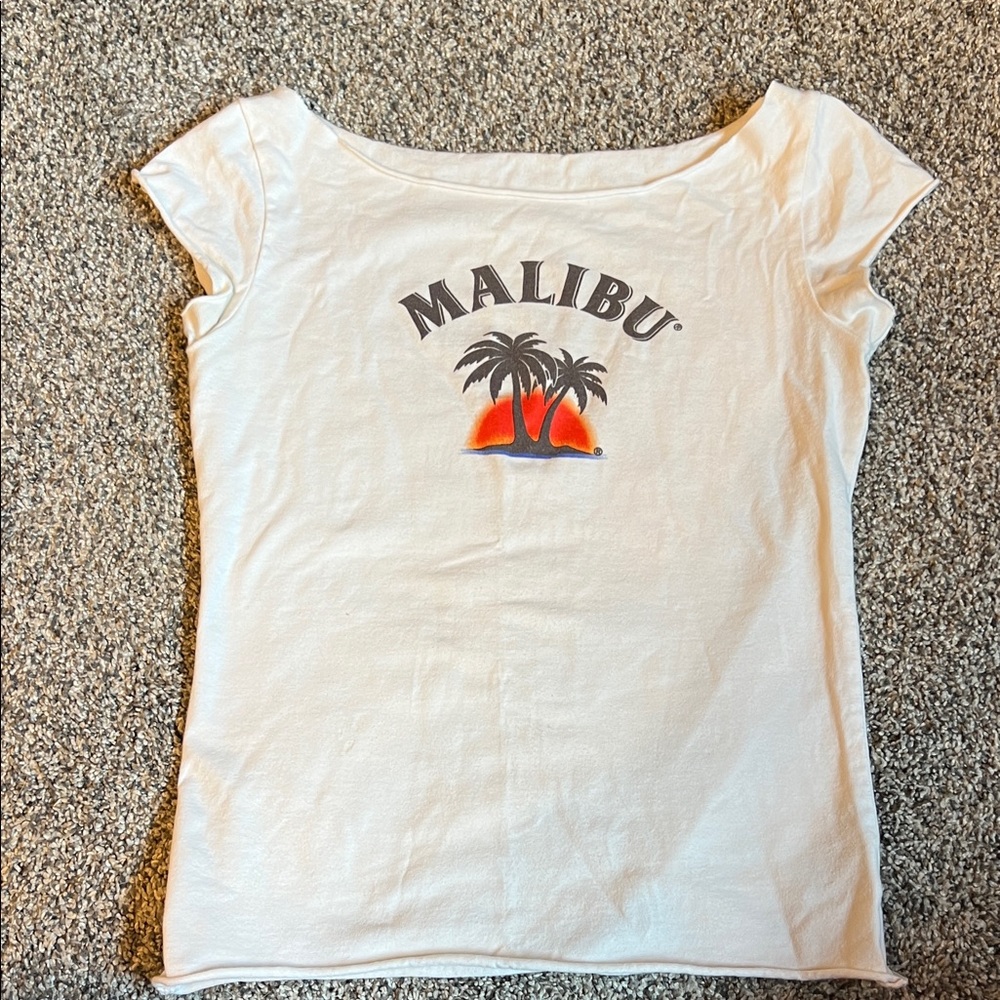 Malibu White Graphic Women's Top